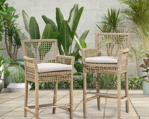 Classic Home Brisbane Outdoor Counter Stool Natural - Image 8