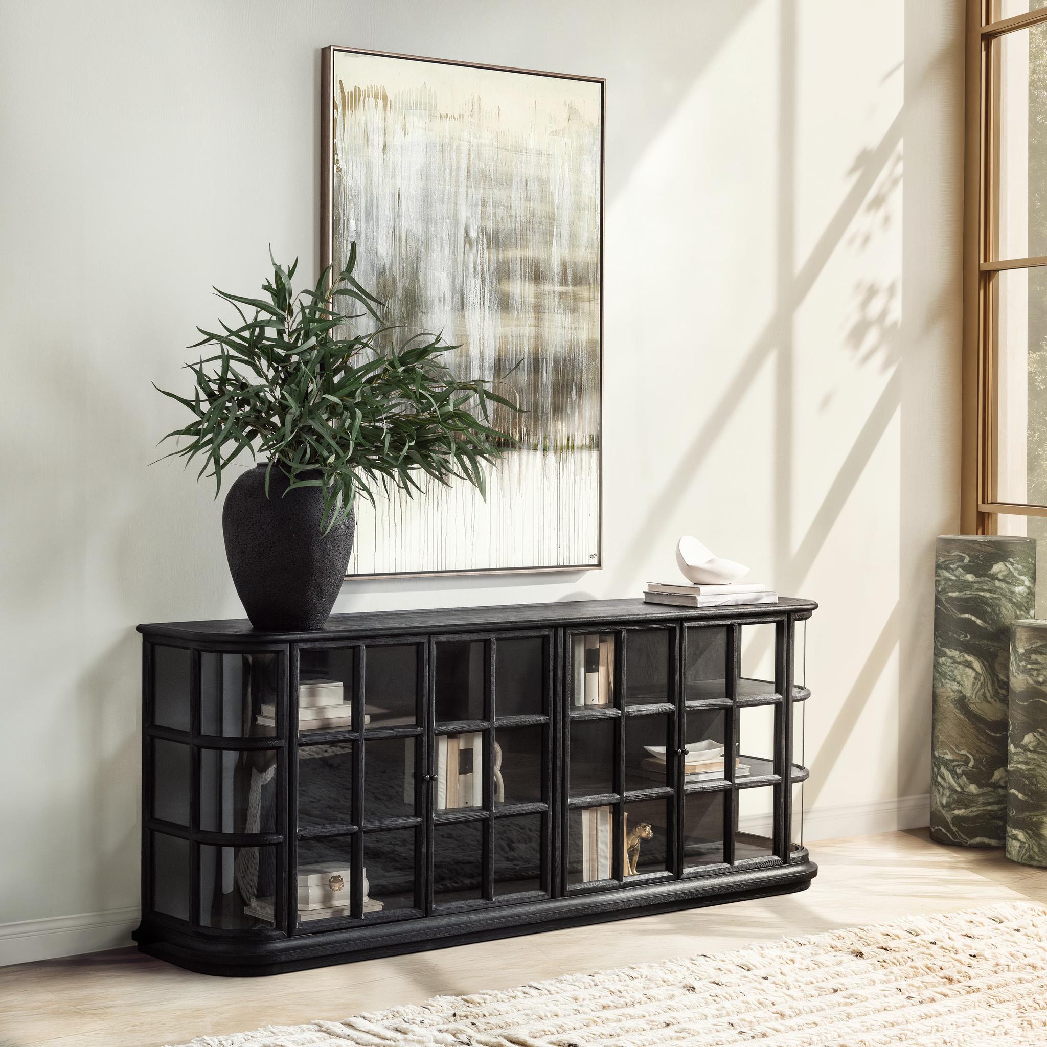 Classic Home Carson 4 Door Cabinet Loft Black
