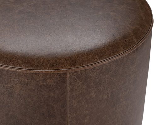 Classic Home Clair Leather Round End Table Cocoa Brown - Image 4