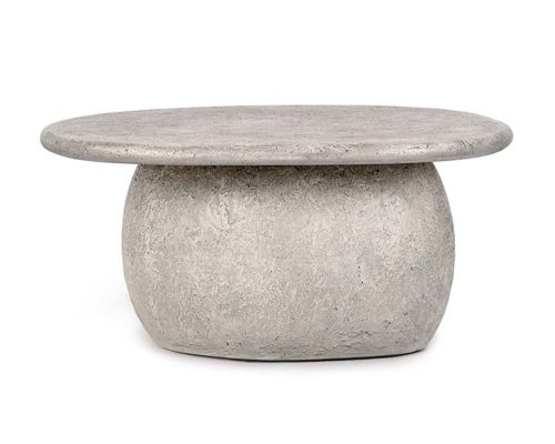 Classic Home Britney Outdoor Round Coffee Table Light Gray - Image 2
