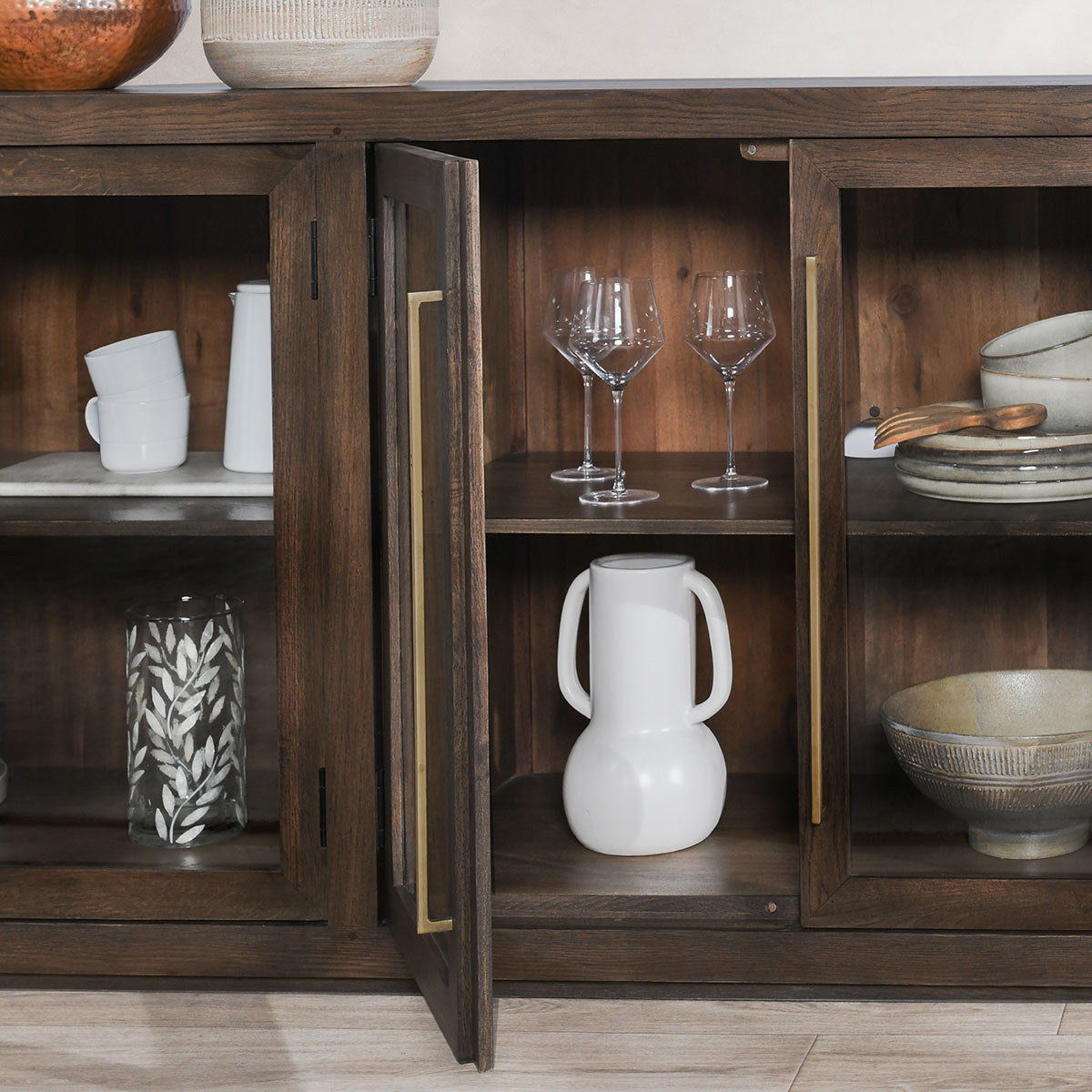 Classic Home Bradley Solid Wood 6 Door Cabinet Landmark Brown - Image 10