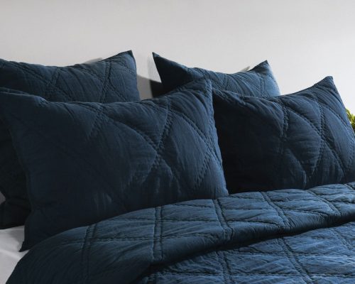 Classic Home Caleb Hand Stitched King Quilt Midnight Blue - Image 17
