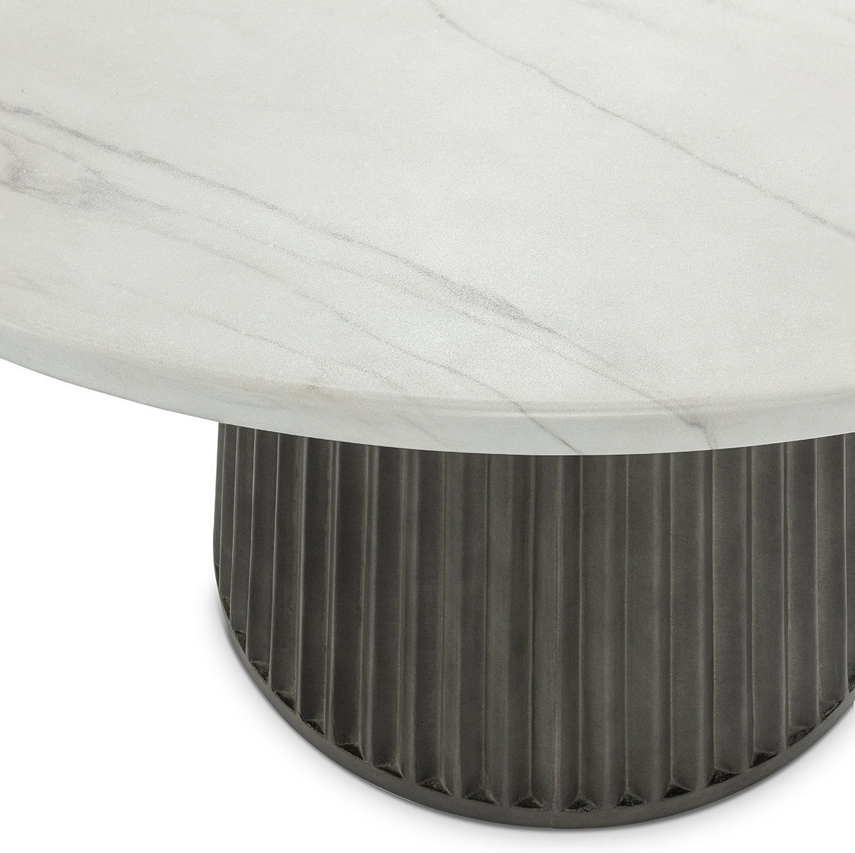 Classic Home Caspia 47" Outdoor Round Dining Table Snowdrift White / Black - Image 4