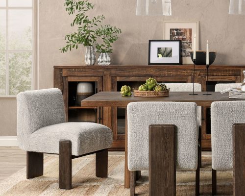 Classic Home Chelsea Upholstered Dining Chair Pixel Ivory - Image 7