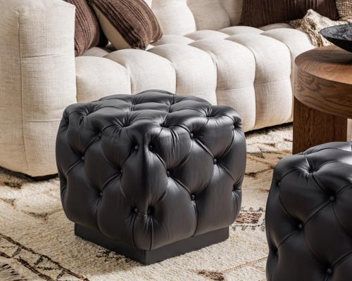 Classic Home Briar Square Ottoman Midnight Raven - Image 6