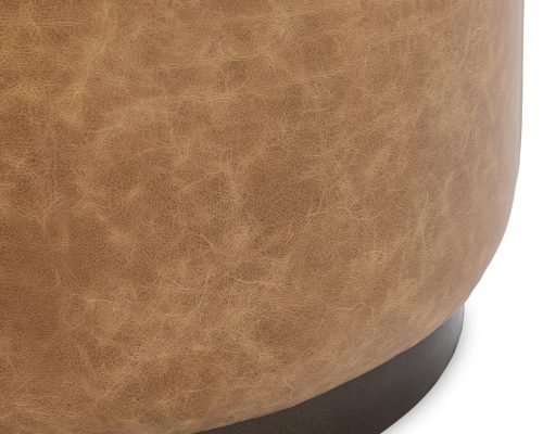 Classic Home Clair Round Accent Stool Light Brown - Image 3