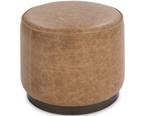 Classic Home Clair Round Accent Stool Light Brown - Image 2