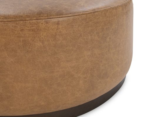 Classic Home Clair 40" Round Ottoman Chestnut - Image 3