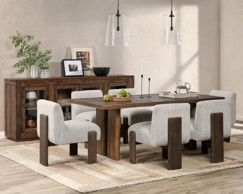 Classic Home Chelsea Upholstered Dining Chair Pixel Ivory - Image 8
