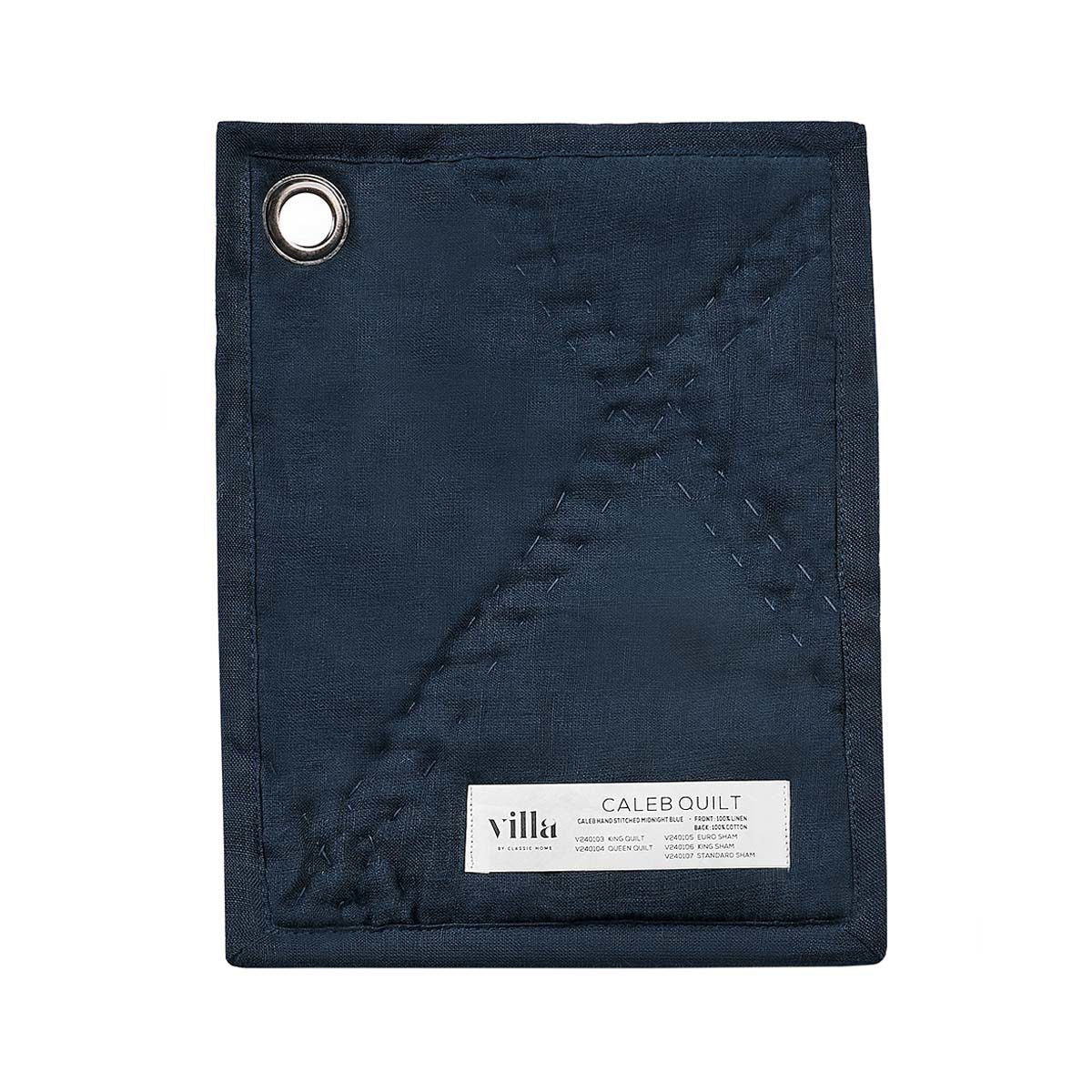 Classic Home Caleb Hand Stitched King Quilt Midnight Blue - Image 20