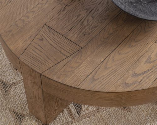 Classic Home Bristol Round Coffee Table Cafe Brown - Image 7