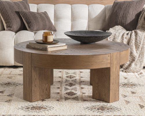 Classic Home Bristol Round Coffee Table Cafe Brown - Image 6