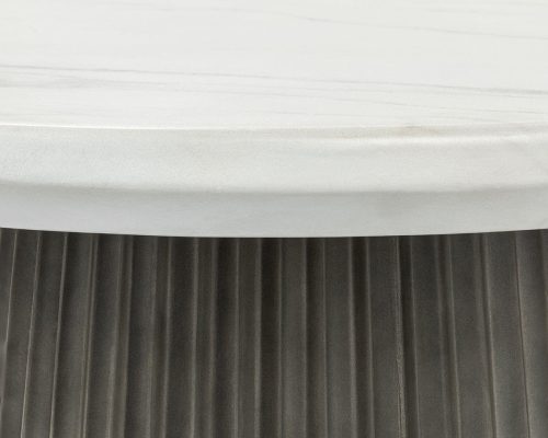 Classic Home Caspia 47" Outdoor Round Dining Table Snowdrift White / Black - Image 5