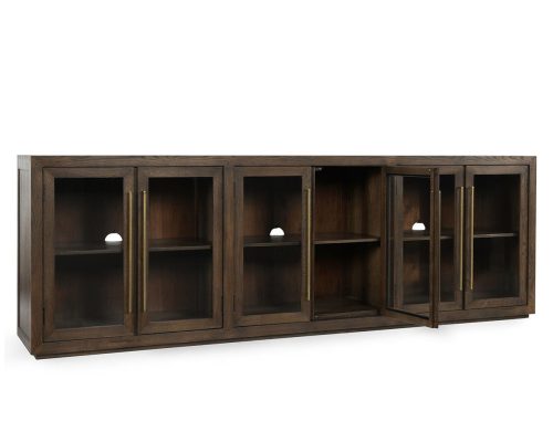 Classic Home Bradley Solid Wood 6 Door Cabinet Landmark Brown - Image 4