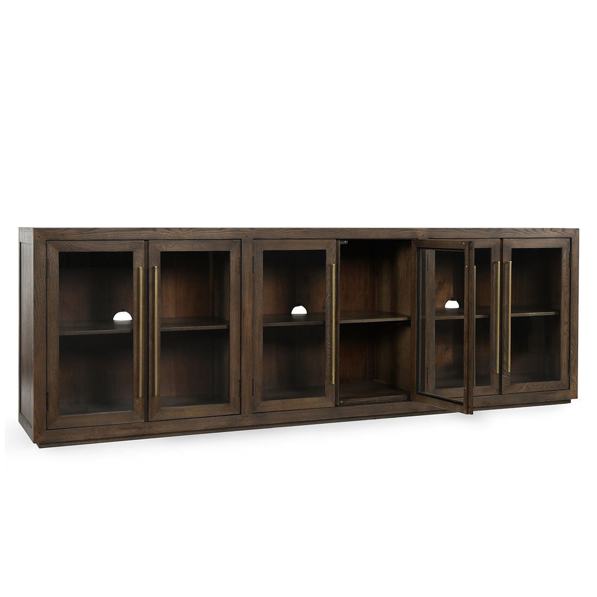 Classic Home Bradley Solid Wood 6 Door Cabinet Landmark Brown - Image 4
