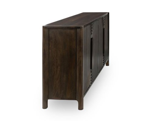 Classic Home Colson Mango Wood 4 Door Cabinet Dark Brown - Image 3