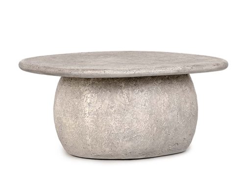 Classic Home Britney Outdoor Round Coffee Table Light Gray