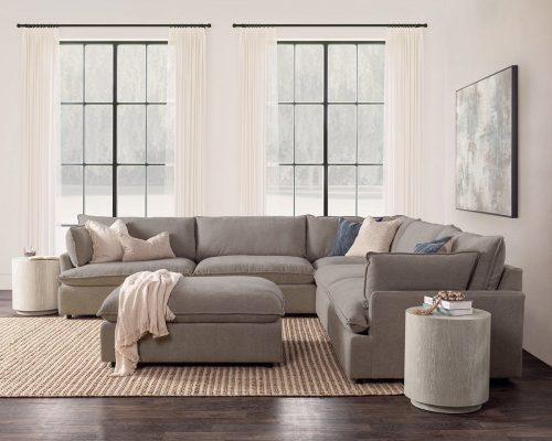 Classic Home Caplan 6 Piece Sectional With Ottoman