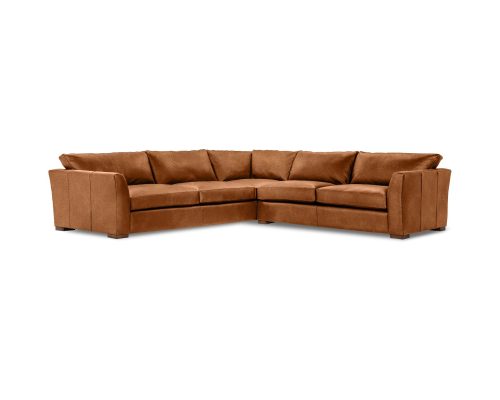 Classic Home Bryson Top Grain Leather 3 Piece Sectional Lush-Chocolate - Image 4