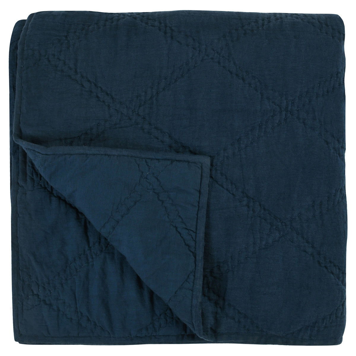 Classic Home Caleb Hand Stitched King Quilt Midnight Blue - Image 14