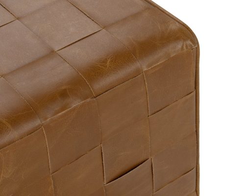 Classic Home Bridgitte Leather Square Ottoman Autum Maple - Image 5