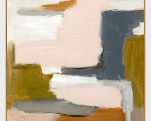 Classic Home Burrow 60" x 60" Painting Art by Buddy Whitlock Pink / Dark Gray