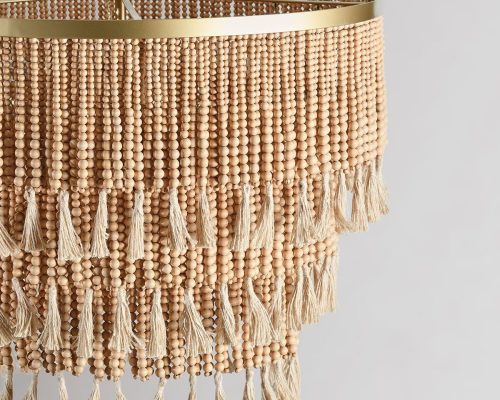 Classic Home Brittany Beaded Round Chandelier Natural - Image 7