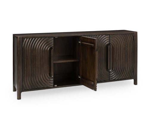 Classic Home Colson Mango Wood 4 Door Cabinet Dark Brown - Image 5