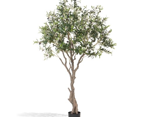 Park Hill Faux Olive Tree with Weighted Black Pot, 78"