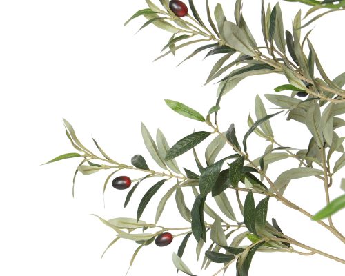 Alternative view of Park Hill Faux Olive Tree with Weighted Black Pot, 78"