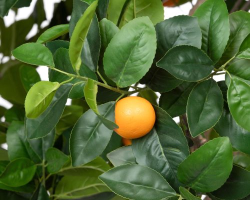 Alternative view of Park Hill Faux Orange Tree with Weighted Black Pot, 98"