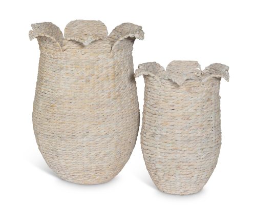 Park Hill Sanibel Whitewash Baskets, Set of 2