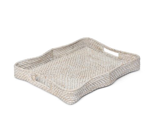 Park Hill Sanibel Scalloped Trays, Whitewashed, Set of 3 - Image 4