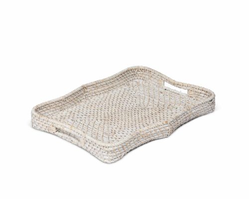 Park Hill Sanibel Scalloped Trays, Whitewashed, Set of 3 - Image 5