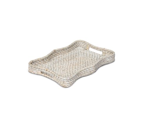 Park Hill Sanibel Scalloped Trays, Whitewashed, Set of 3 - Image 6
