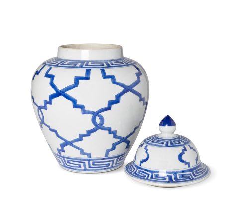 Alternative view of Park Hill Imperial Ceramic Ginger Jar, Greek Key, Blue