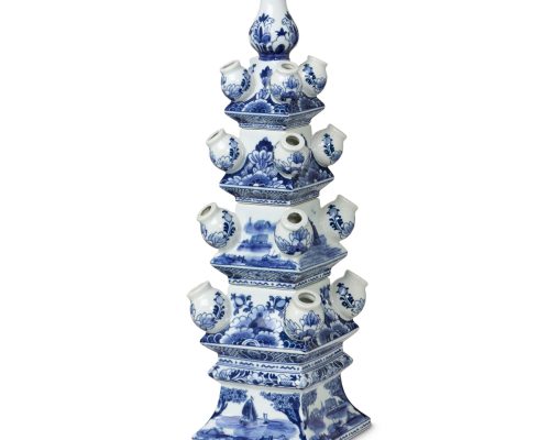Park Hill Imperial Ceramic Chinoiserie Tulip Vase, Blue and White