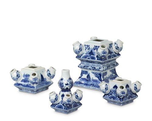 Park Hill Imperial Ceramic Chinoiserie Tulip Vase, Blue and White - Image 4