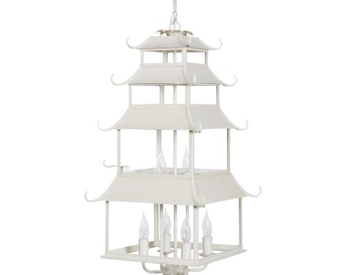 Park Hill Peace Pagoda Chandelier, Cream