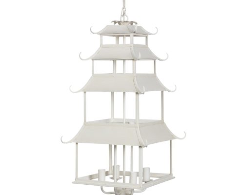 Alternative view of Park Hill Peace Pagoda Chandelier, Cream