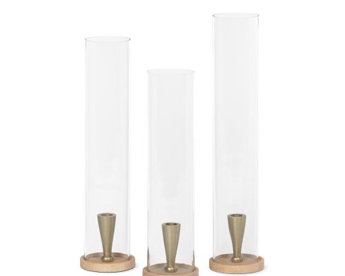 Park Hill Harrison Candle Holder, Travertine, Set of 3