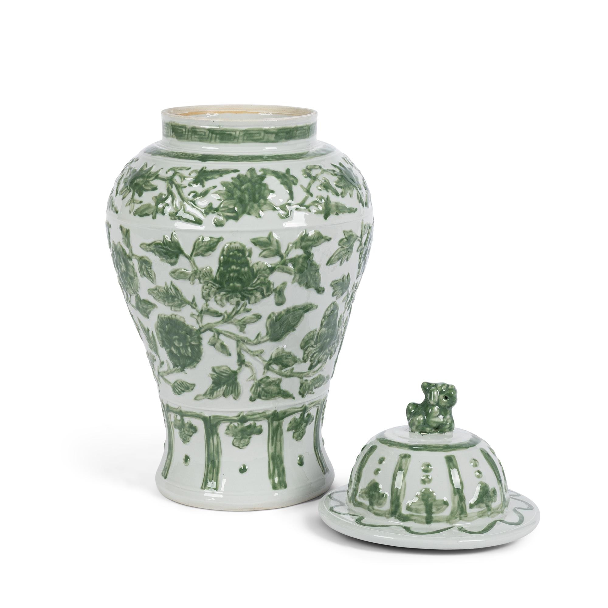 Park Hill Embossed Floral Ginger Jar