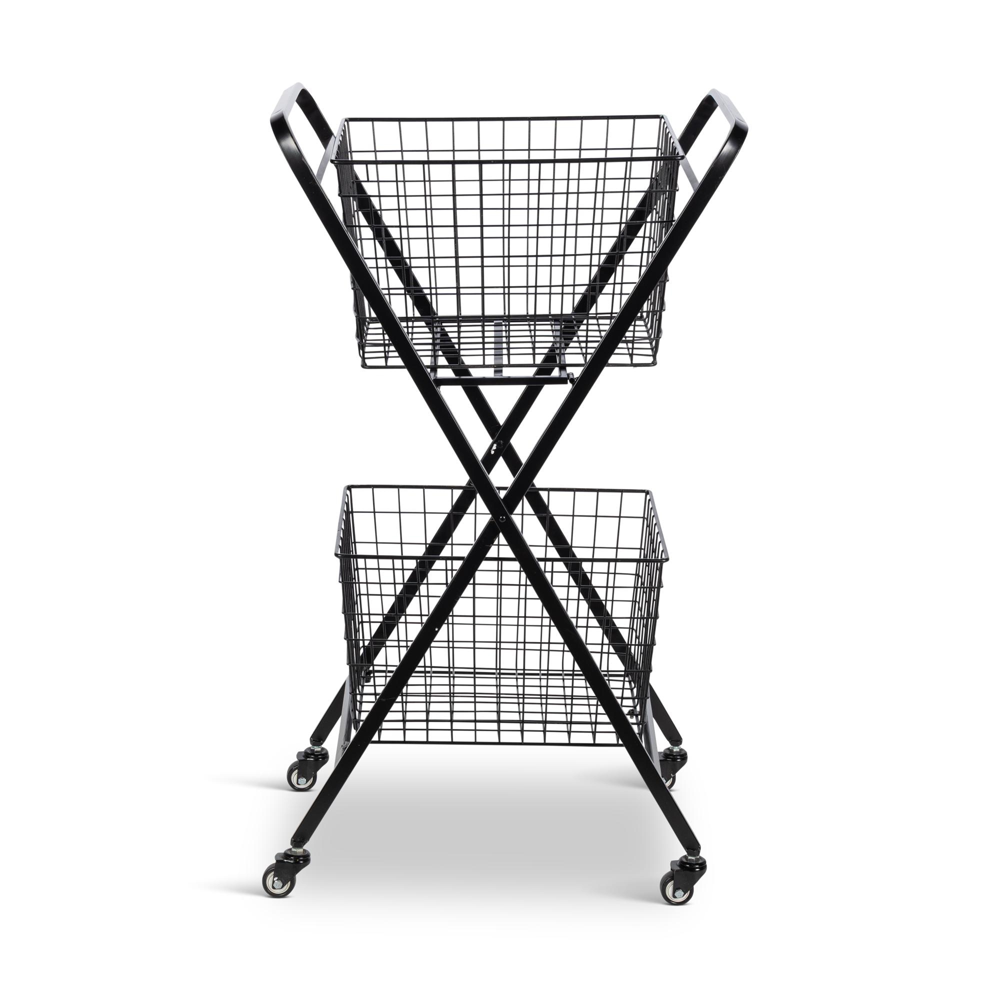 Park Hill Double Market Cart, Black - Image 2