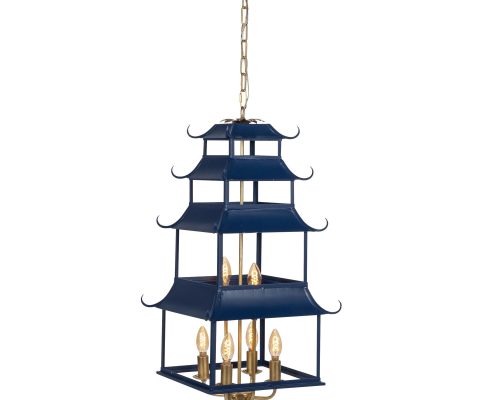 Park Hill Peace Pagoda Chandelier, Navy