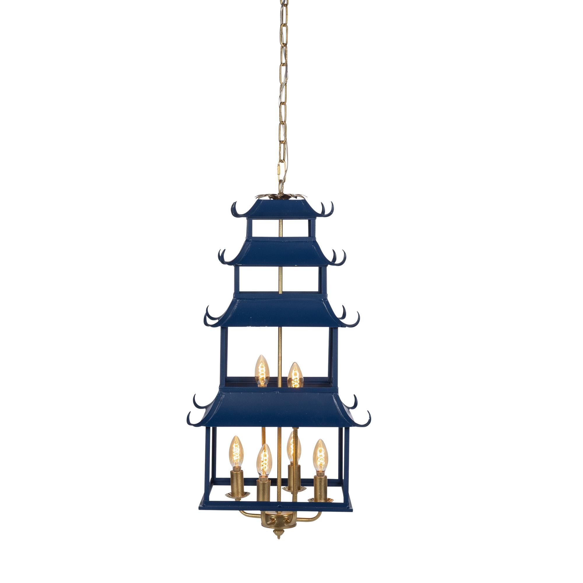 Park Hill Peace Pagoda Chandelier, Navy - Image 2