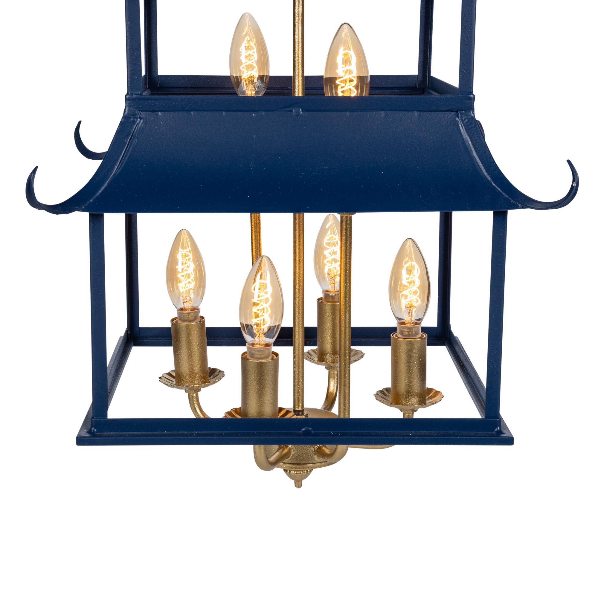 Park Hill Peace Pagoda Chandelier, Navy - Image 3