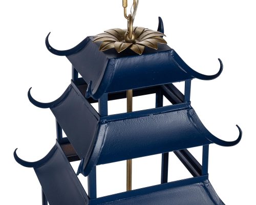 Park Hill Peace Pagoda Chandelier, Navy - Image 4