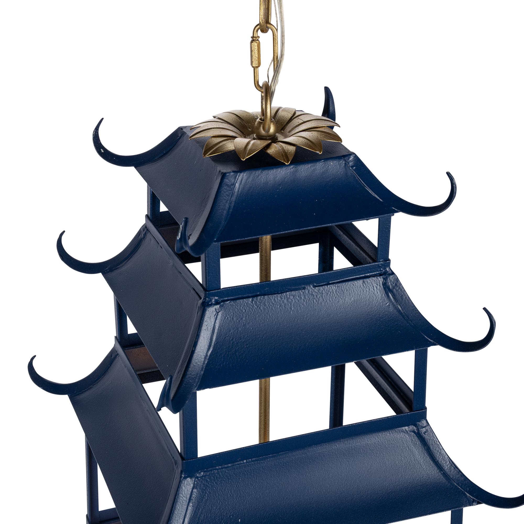 Park Hill Peace Pagoda Chandelier, Navy - Image 4
