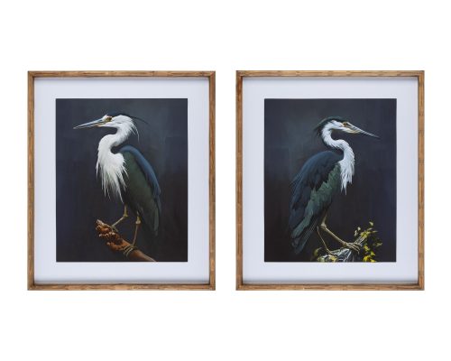 Park Hill Birds of a Feather Framed Heron Wall Art, 2 Assorted Styles