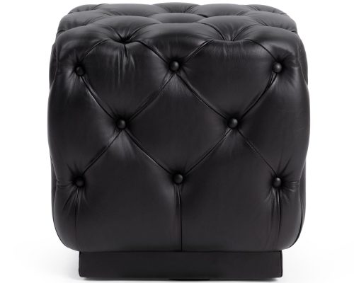 Classic Home Briar Square Ottoman Midnight Raven